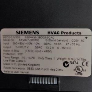 Siemens 6SE6436-2BD25-5CA0 Motor Sürücü